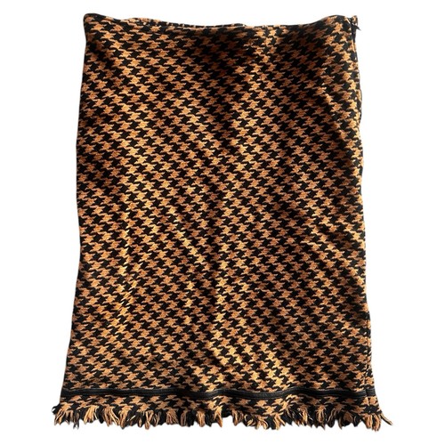INC International Concepts Houndstooth Midi Skirt size Med Brown Straight Knee - 第 1/7 張圖片