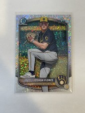 2025 Bowman Draft - Joshua Flores 1st Chrome Sparkle Refractor #BDC-82 Brewers 