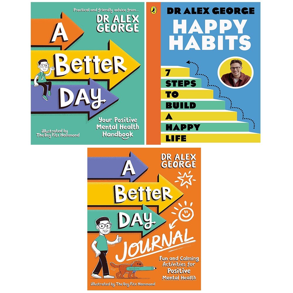 Dr. Alex George Collection 3 Books Set A Better Day Journal, Happy Habits