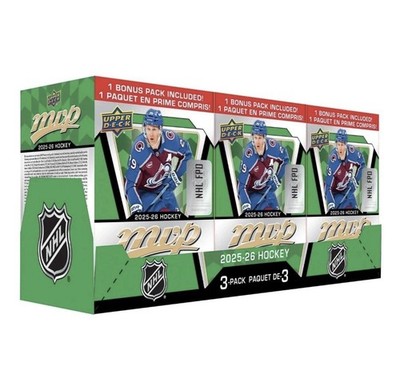 Upper Deck NHL 2025-26 Hockey MVP Blaster Box 3-Pack Factory Sealed