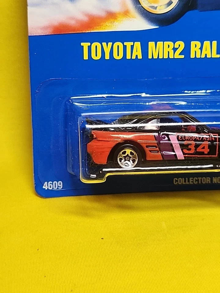 1991 HOT WHEELS BLUE CARD TOYOTA MR2 RALLY #233 BLACK W/ 5 SP WHEELS NIP 🔥(A3) - Image 4 of 4