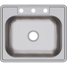 Dayton 25 In. Drop-In Single Bowl 22-Gauge Satin Stainless Steel Kitchen Sink On
