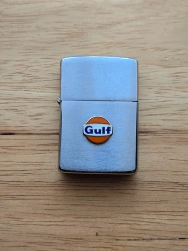 VINTAGE GULF OIL ZIPPO LIGHTER (NEVER USED) w/NR! L@@K!!!
