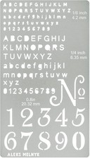No.422 Metal Stencil, Tiny Letters, Normografo, Pyrography, Wood Burning, 1 PCS,