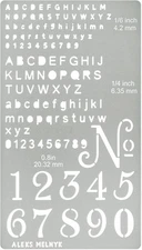 No.422 Metal Stencil, Tiny Letters, Normografo, Pyrography, Wood Burning, 1 PCS,