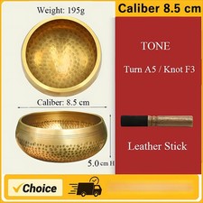 Handmade Sound Bowl with Leather Stick Meditation Brass Chime Singing Bowl Lot
