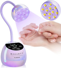 UV LED Nail Lamp - Gooseneck UV Light for Gel Nails USB 39W Cordless Flash Cure