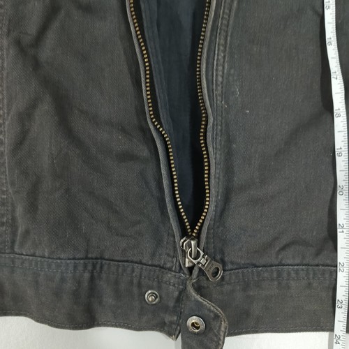 GIN WASHI Chore Jacket Men Outdoor Work Wear Full Zip Black Size L Pit21.5 - Picture 10 of 14