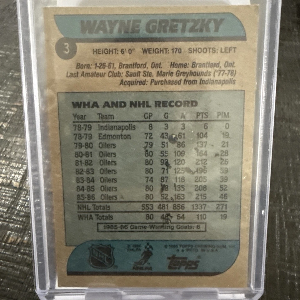 1986-87 Topps - Wayne Gretzky #3 - Image 2 of 2