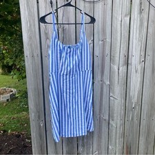 Old Navy Striped Blue and White Mini Strap Dress L
