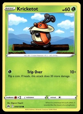 Kricketot 10/159 Pokemon Card Crown Zenith Common 60 HP Lightly Played UY