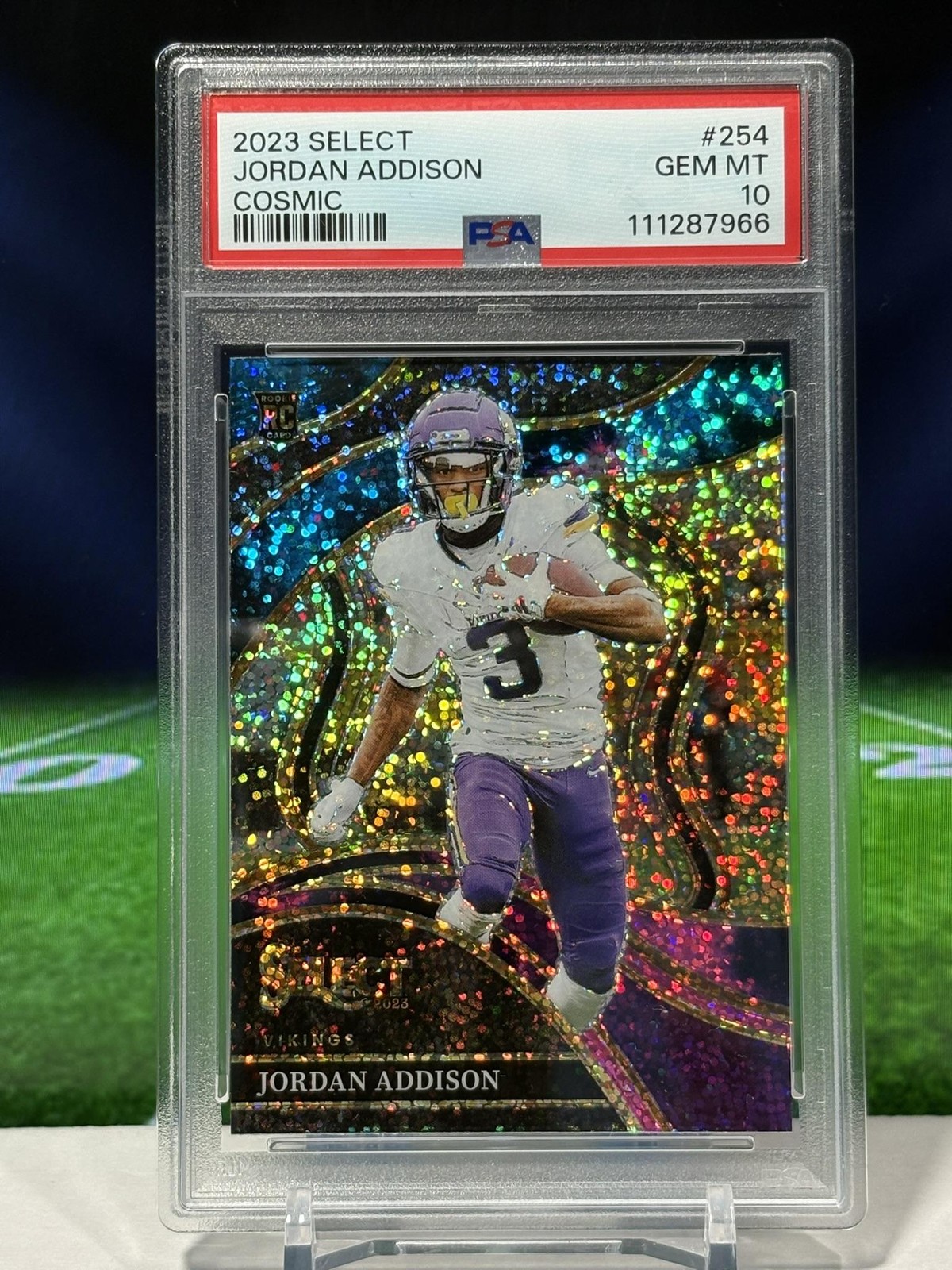 2023 Select Cosmic Club Jordan Addison #254 PSA GEM-MT 10 Vikings Rookie RC