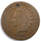 1871 Indian Head Penny Cent Good (G) Damaged
