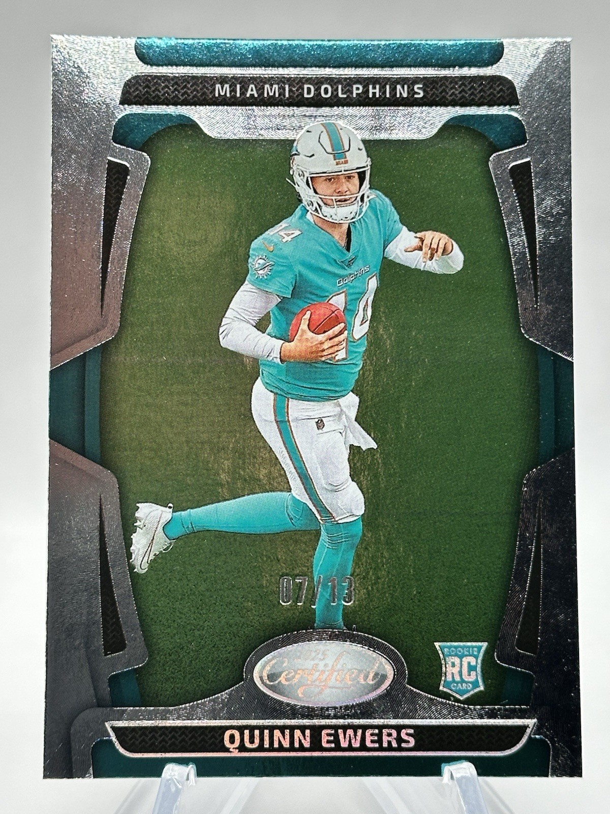 Quinn Ewers 2025 Certified FOTL Mirror Silver Exclusive 7/13 Dolphins No. 111