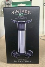Bomba de vacío de vino Oenophilia Vino-Vac con 2 tapones de vino - plateada - NUEVA