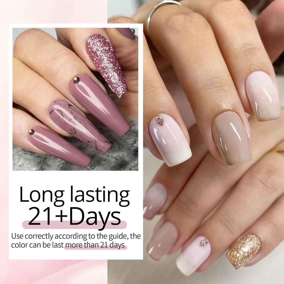 UV Nagellack Nudefarben Rose Gel Gellack Starter Nagelstudio Maniküre 10 - Bild 3 von 4