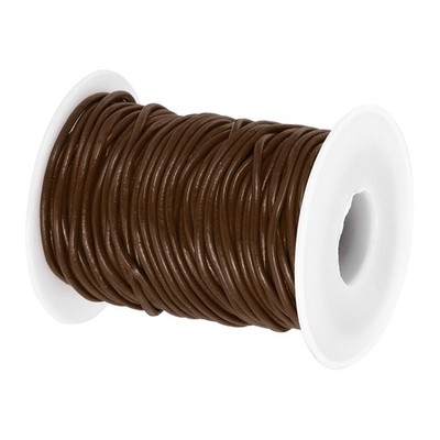 22Yard Round Leather Cord for Jewelry Making 2mm Leather String Light Brown