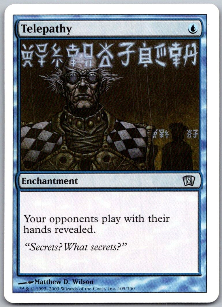 Telepathy 105 Uncommon 8th Edition Magic: The Gathering Lightly Played