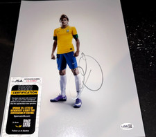 Neymar da Silva Santos Jr Brazilian Soccer Star Signed 11x14 Photo Proof JSA