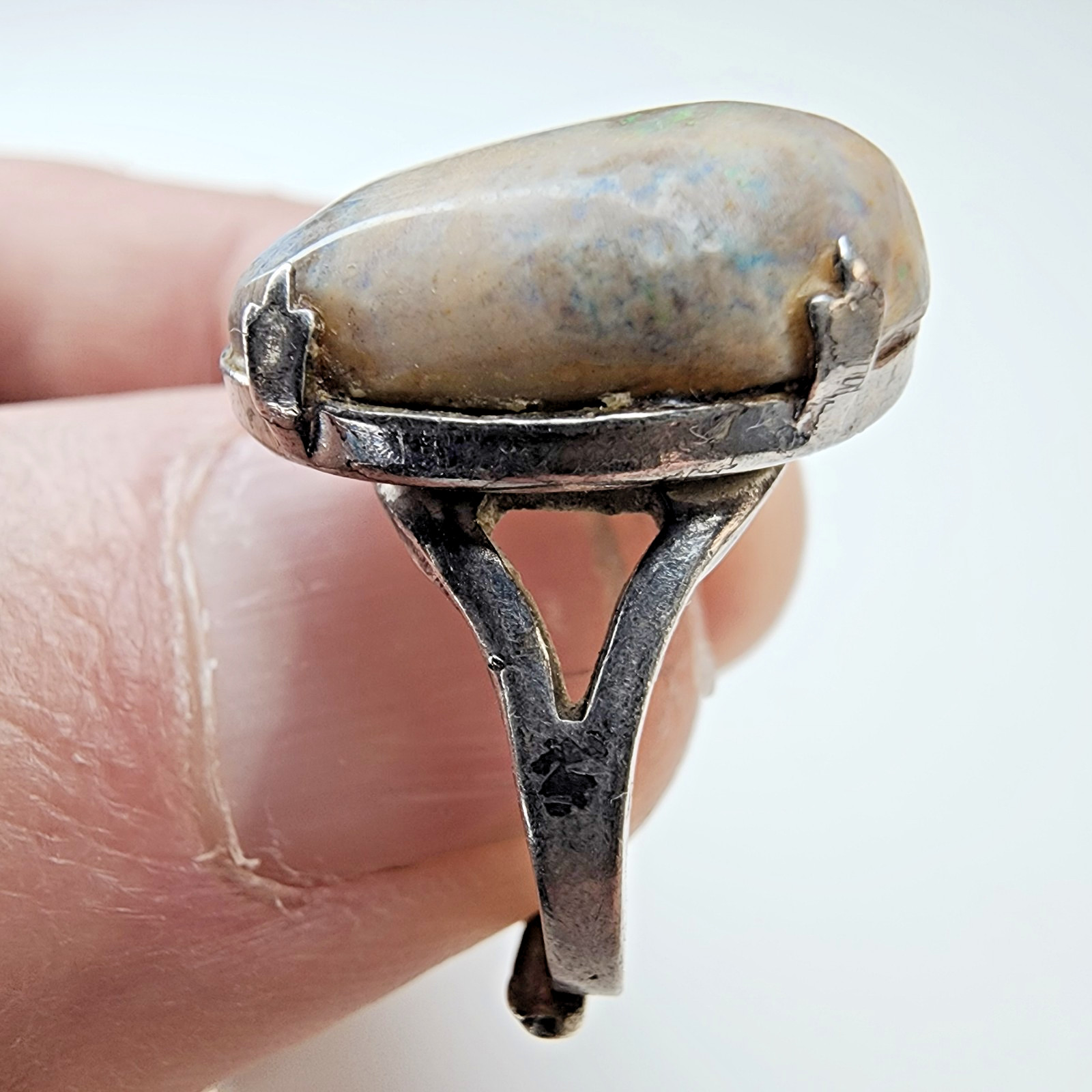 Boulder Opal Adjustable Size Ring Sterling Silver… - image 4