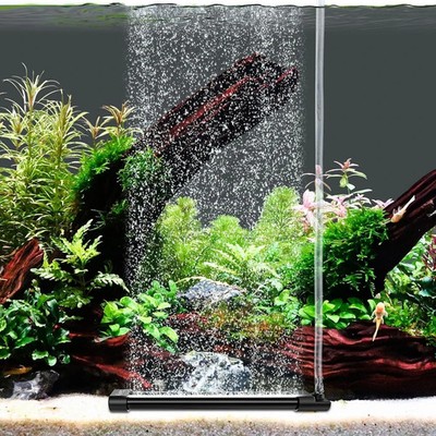 Aquarium Bubble Curtain Wall, Quiet Fish Tank Air Stone with Accessories, High D