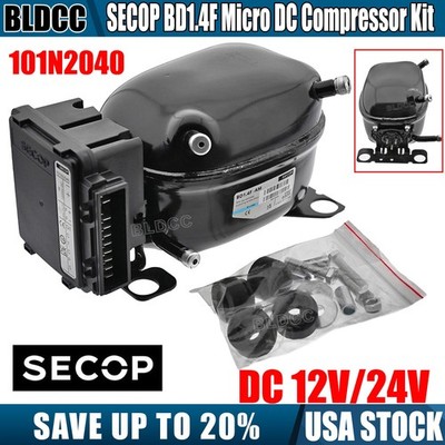 Set of SECOP BD1.4F 12V/24V DC Micro Compressor + 101N2040 Electronic Controller