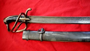 Napoleonic Austrian An IX Cavalry Hussar Sword Damascus Blade Marked Solinger