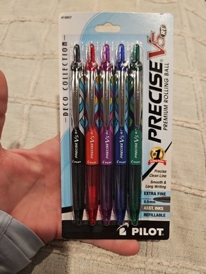 Pilot Precise V5 Pens Deco Collection Assorted 5/Pk .05 Pens SEALED NEW 