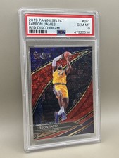 2019-20 Panini Select LeBron James #261 Red Disco Prizm PSA 10 - 7/49 Lakers NBA