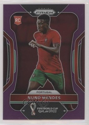 2022 Panini Prizm World Cup Qatar Purple Prizm 76/199 Nuno Mendes #180 0l6k