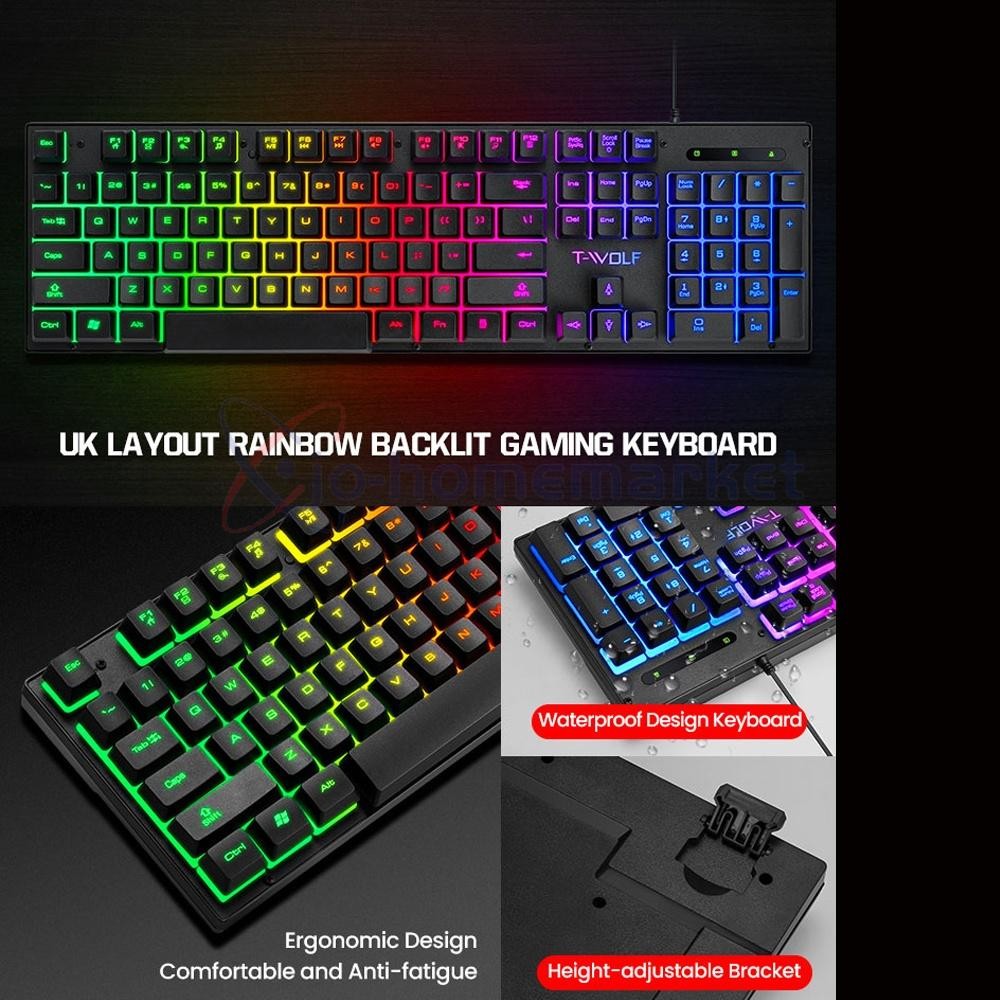Kit gamer 4 en 1 con luces LED, teclado mecánico RGB, mouse, audífonos y accesorios para PC, imagen 4