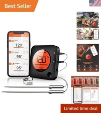 LCD Digital Meat Thermometer with Smart App and Backlit Display for Grill Lovers