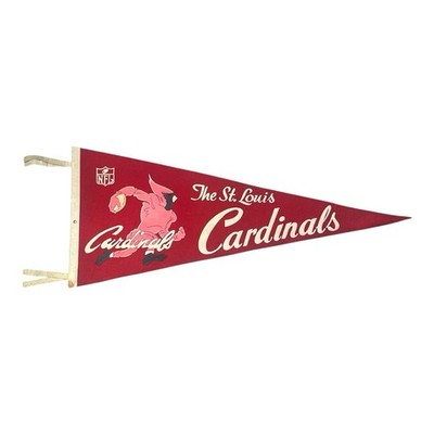 Vintage 1960 s NFL St. Louis Cardinals Football Full Size Pennant with Tassels