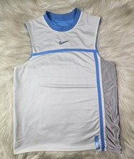Vtg Nike Reversible Tank Top Blue White Side Gray Jersey Basketball 90s Mens