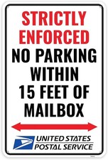 Do Not Block Mailbox Tin Metal Signs Home D cor 8x12 Aluminum No Parking In Fron