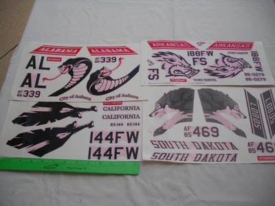 Lot of 4 State AL CA AR FS SD AF Decal Set, Sheet,RC R/C Plane Airplane Boat Car