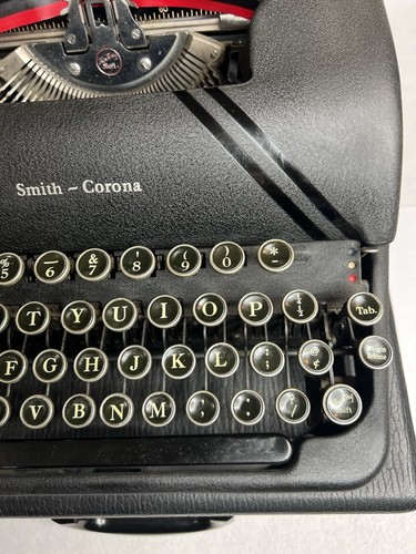 Vintage 1947 Smith Corona 4 Bank Sterling Portable Typewriter & Case - Very Nice - Picture 11 of 18
