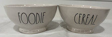 Rae Dunn "Foodie" & "Cereal" Bowls 5.5” Set of 2 White Ceramic