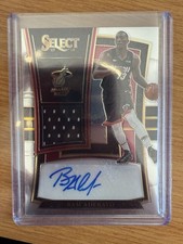Panini Select 2017-18 Bam Adebayo Rookie JERSEY MATCHED  Auto 13/199 Miami Heat