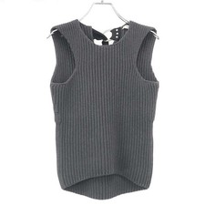 CELINE by Phoebe Philo Pyro 16SS Cotton Low Gauge Ribbon Knit Vest Used MESC-0
