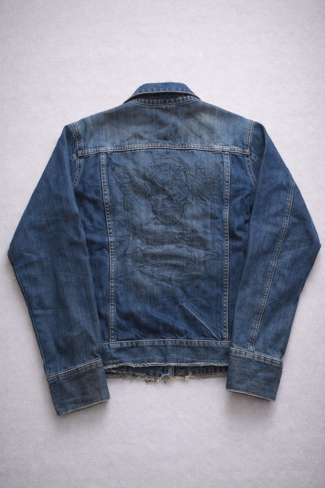Blue Denim Jacket Classic Jean Jacket Size S Medium Wash Retro Style image 2