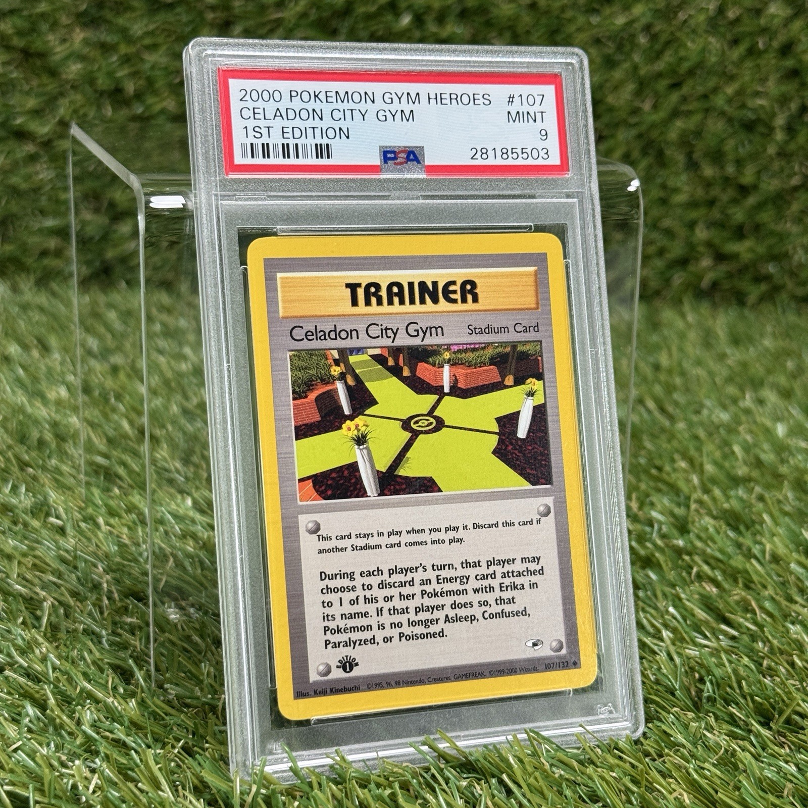 2000 Pokemon Gym Heroes 1st Edition Celadon City Gym 107/132 PSA 9 Mint
