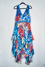 Alice + Olivia Dress Womens 10 Multicolor Tie Dye Tiered Maxi Cottage Fairycore