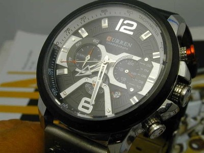 CURREN CHRONOGRAPH M:8329 IN VERY GOOD BUT DUSTY CONDITION AT 55 BY 48 MM