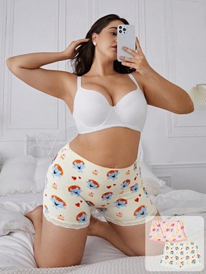 Mr Men Little Miss X Damen große Größen Volle Muster Spitzenstreifen Billig24
