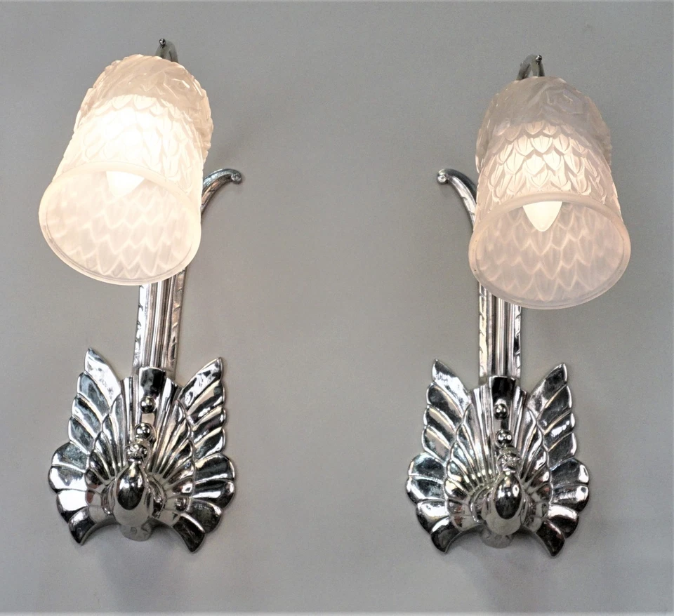 Пара бра 1930 французский ар-деко от Charles Schneider - Изображение 3 из 4