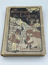 Through the Looking Glass 1905 Lewis Carroll Color Ill M.L. Kirk, Cracked Hinge