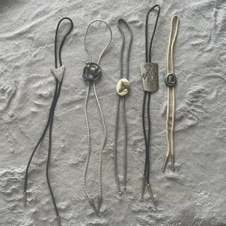 Southwestern 5 Fashion Costume Leather Bolo Tie LOT