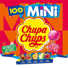 Chupa Chups Mini Classic Lollipop Pack | 100 Mini Lollipops | 5 Flavors