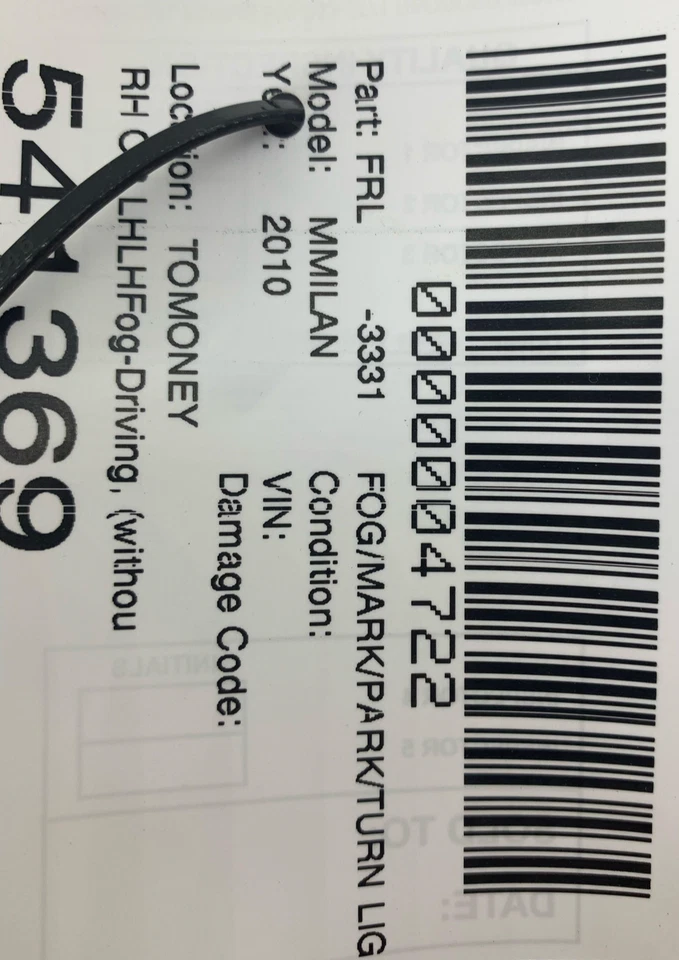 Fits 2006-2011 Mercury Milan Fog Light OEM#:6E5Z15200A Foto 3 de 3